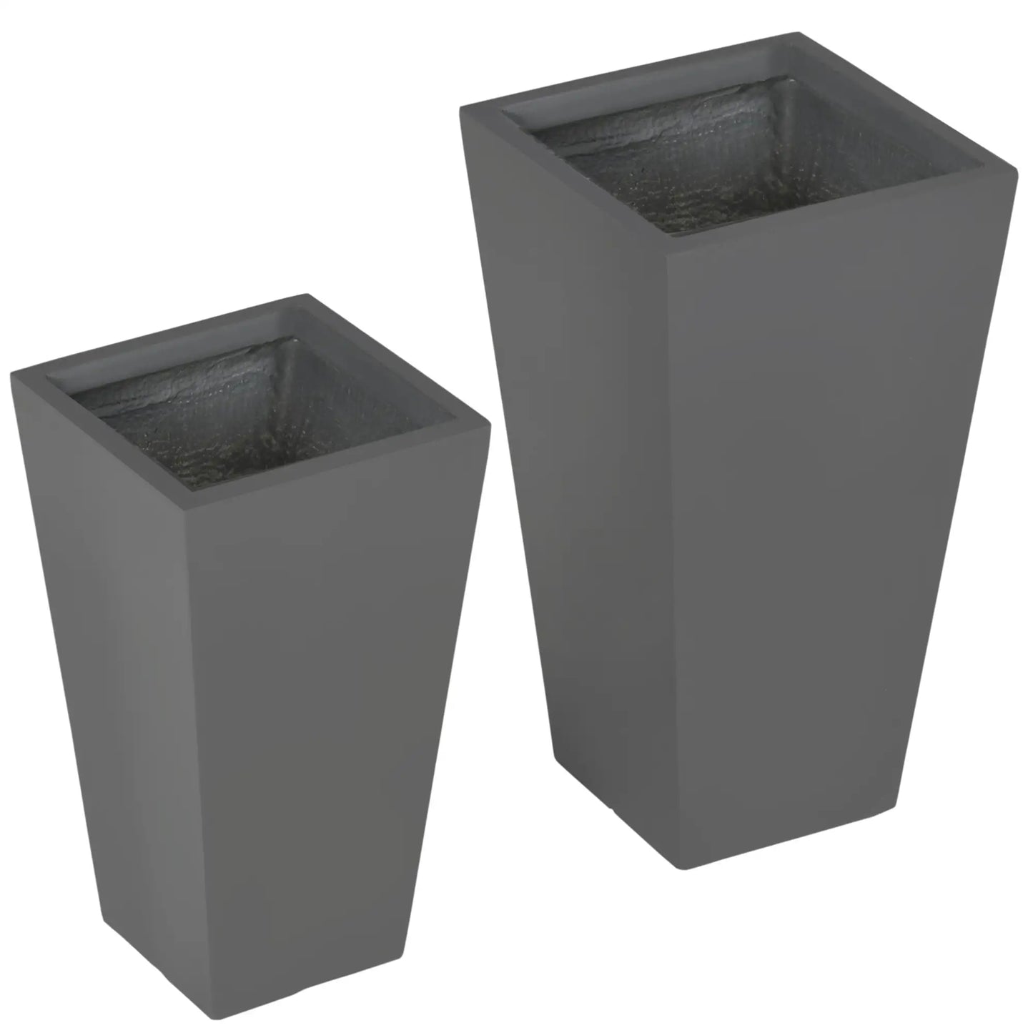 Set of 2 Tall Planters, 22" / 18", Outdoor, Grey Garden Accessories at Gallery Canada