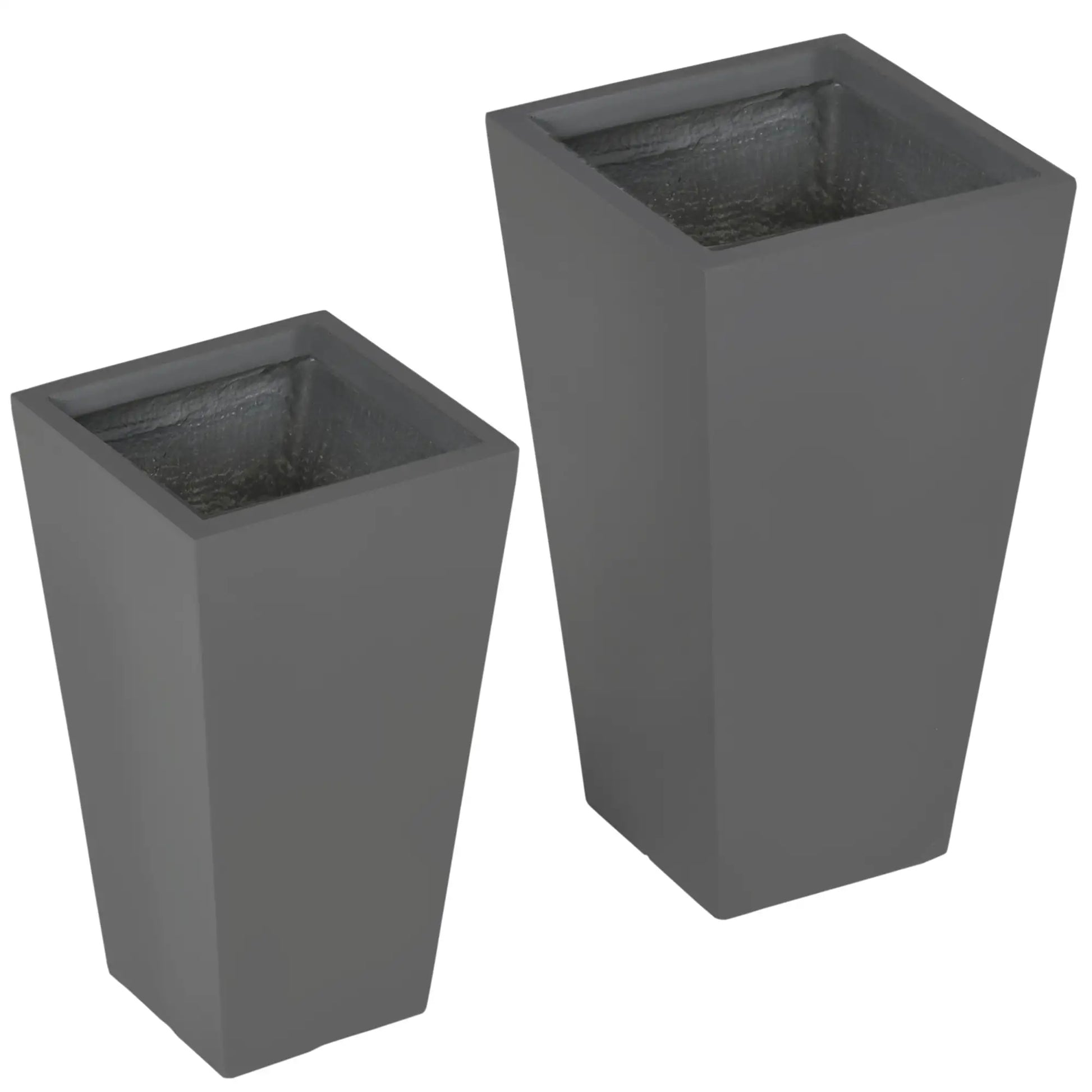 Set of 2 Tall Planters, 22" / 18", Outdoor, Grey Garden Accessories at Gallery Canada