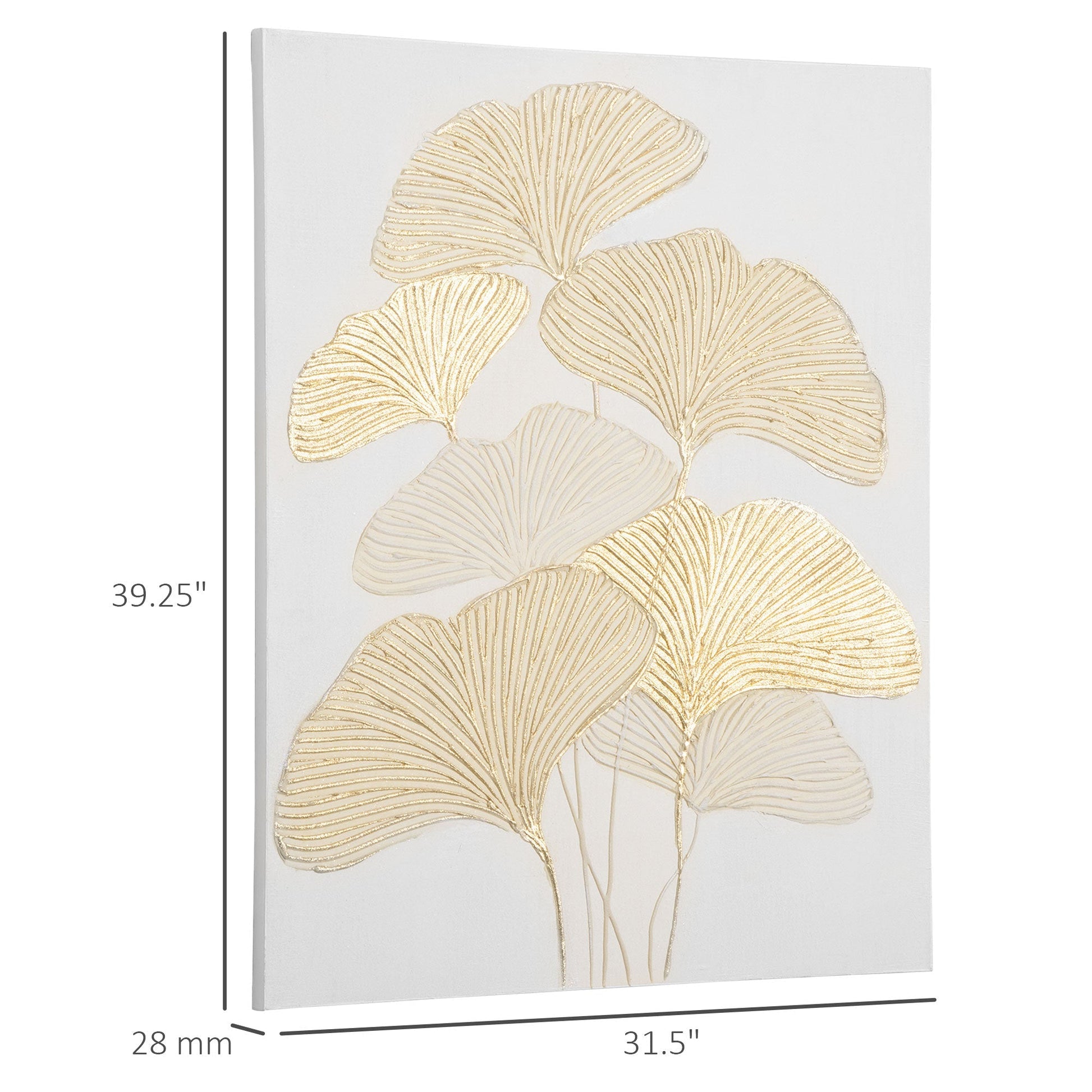 Hand-Painted Canvas Wall Art for Living Room Bedroom, Painting Gold Ginkgo Leaves, 39.25" x 31.5" at Gallery Canada