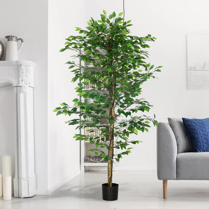 6ft Artificial Ficus Tree, Indoor Fake Plant with Pot Artificial Trees at Gallery Canada