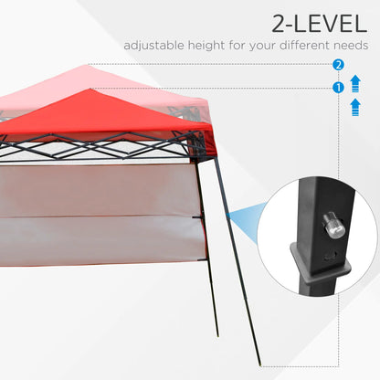 7' x 7' Foldable Gazebo Tent, Adjustable Legs, Black, Red Pop Up Canopies at Gallery Canada