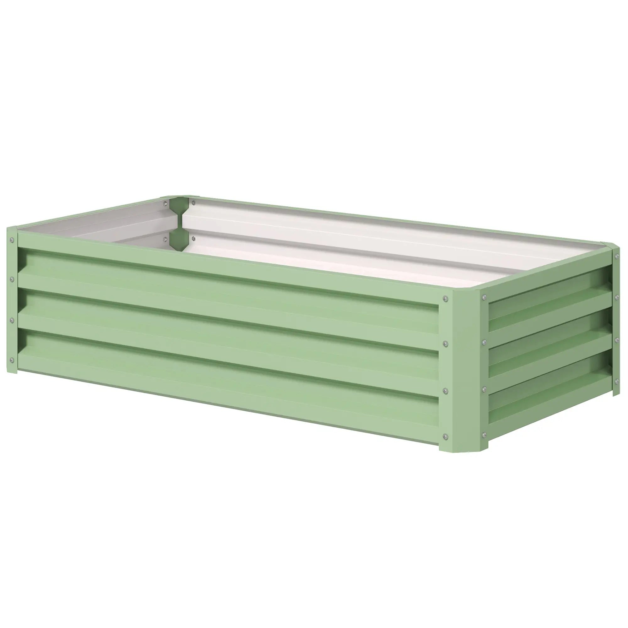 Galvanized Raised Garden Bed, 4' x 2' x 1', Green Galvanized Planter Boxes Green at Gallery Canada