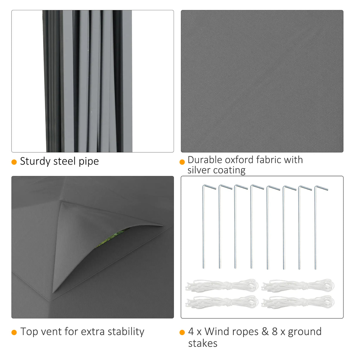 10' x 10' Pop Up Canopy Tent, Airy Top Vents, Wheeled Carry Bag, Dark Grey Pop Up Canopies at Gallery Canada