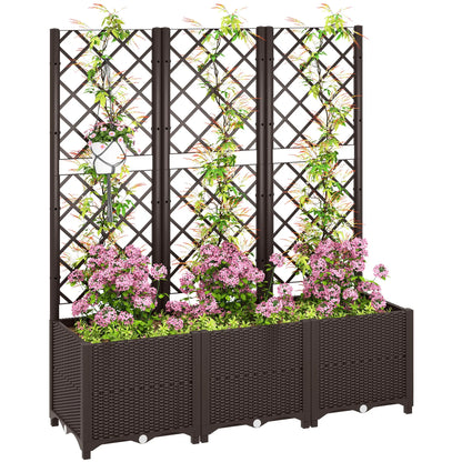 Raised Garden Bed With Trellis, Plastic With Drainage Holes And Plugs Raised Garden Beds at Gallery Canada