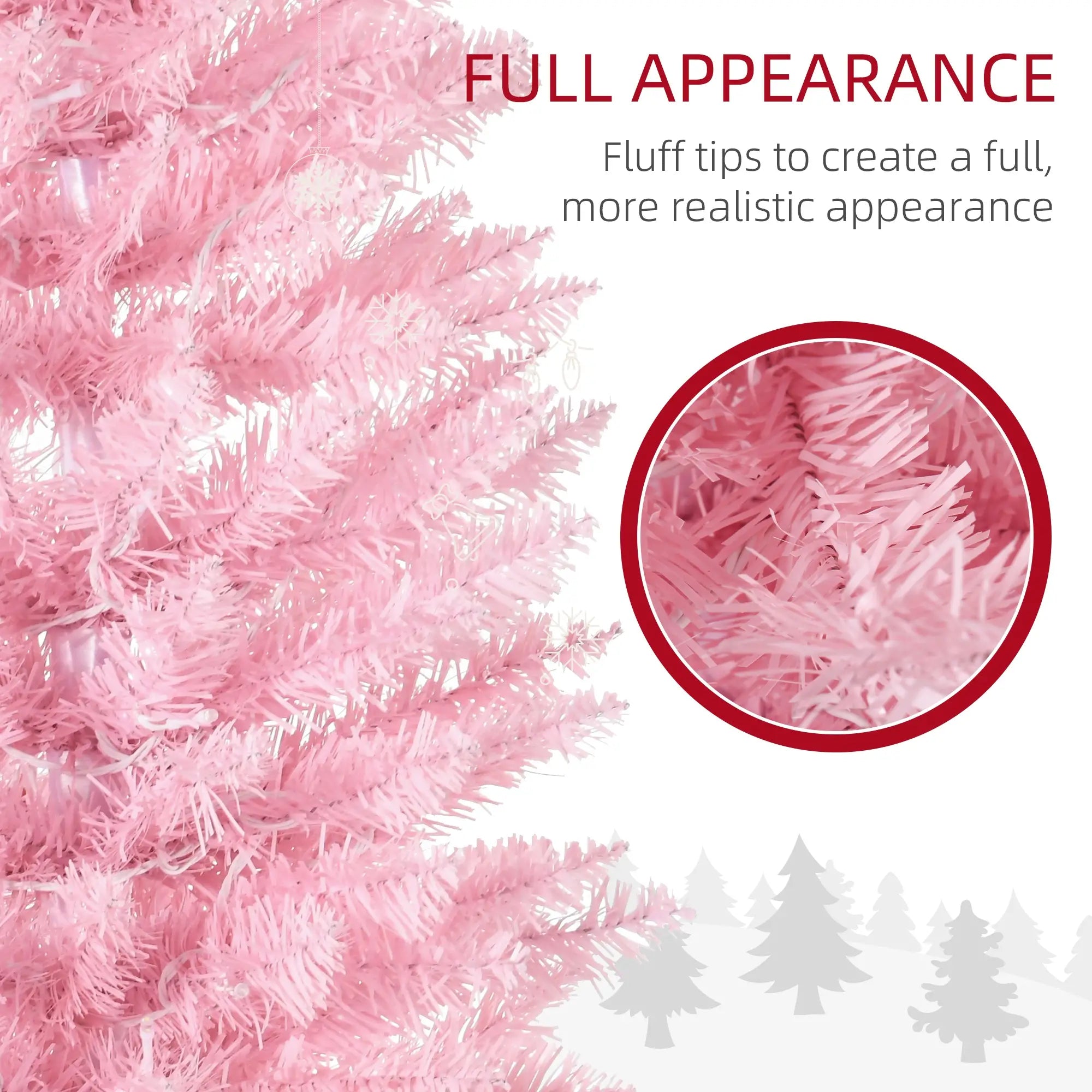 7' Pre Lit Artificial Pencil Christmas Tree, Warm White LED Lights, Pink Pencil Christmas Trees at Gallery Canada