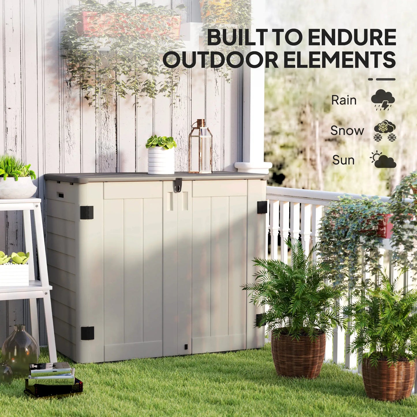 185 Gallon Outdoor Storage Cabinet, Openable Top, Lockable Doors Sheds at Gallery Canada