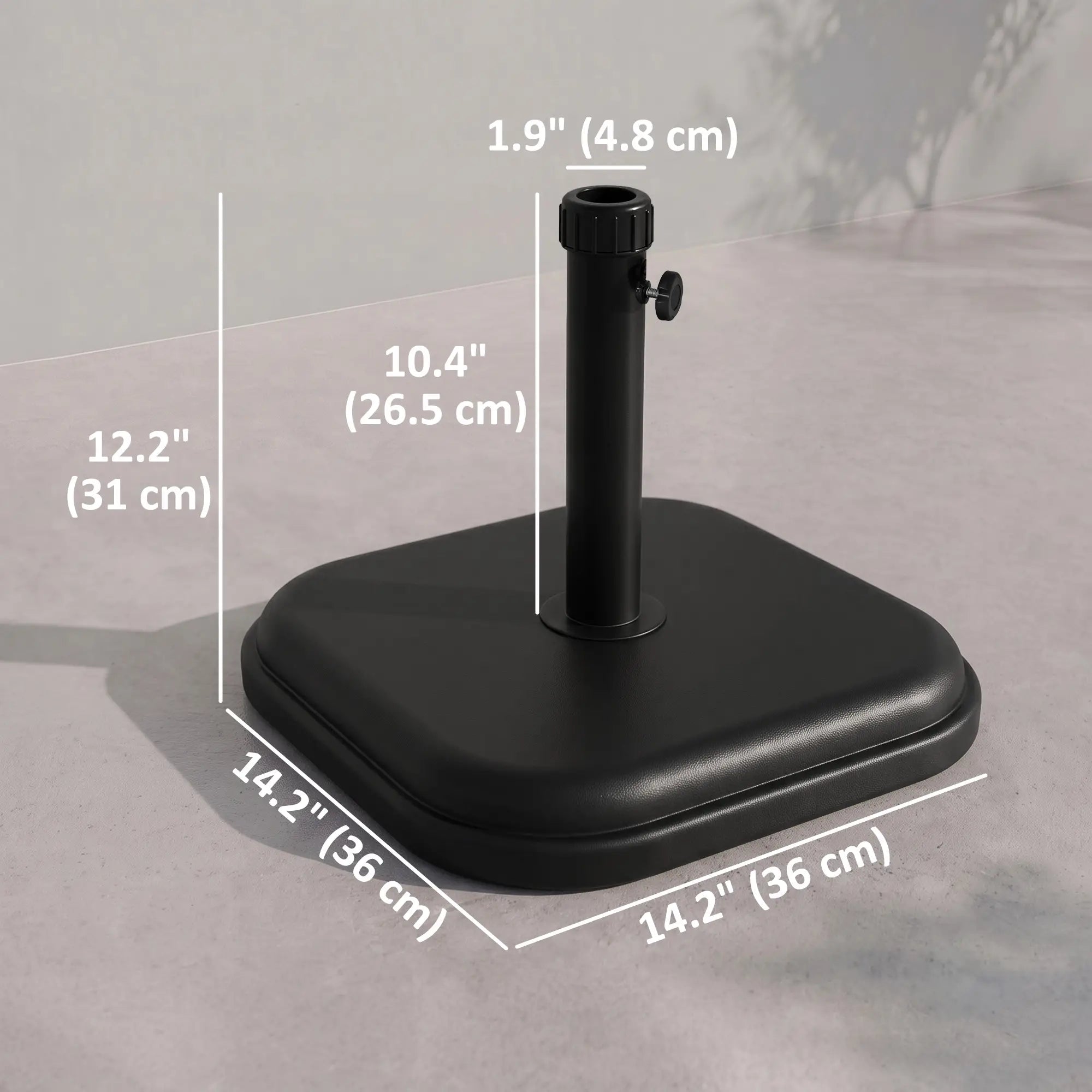 24 lb Concrete Patio Umbrella Base, Outdoor Market Table Stand, Black Umbrella Bases at Gallery Canada