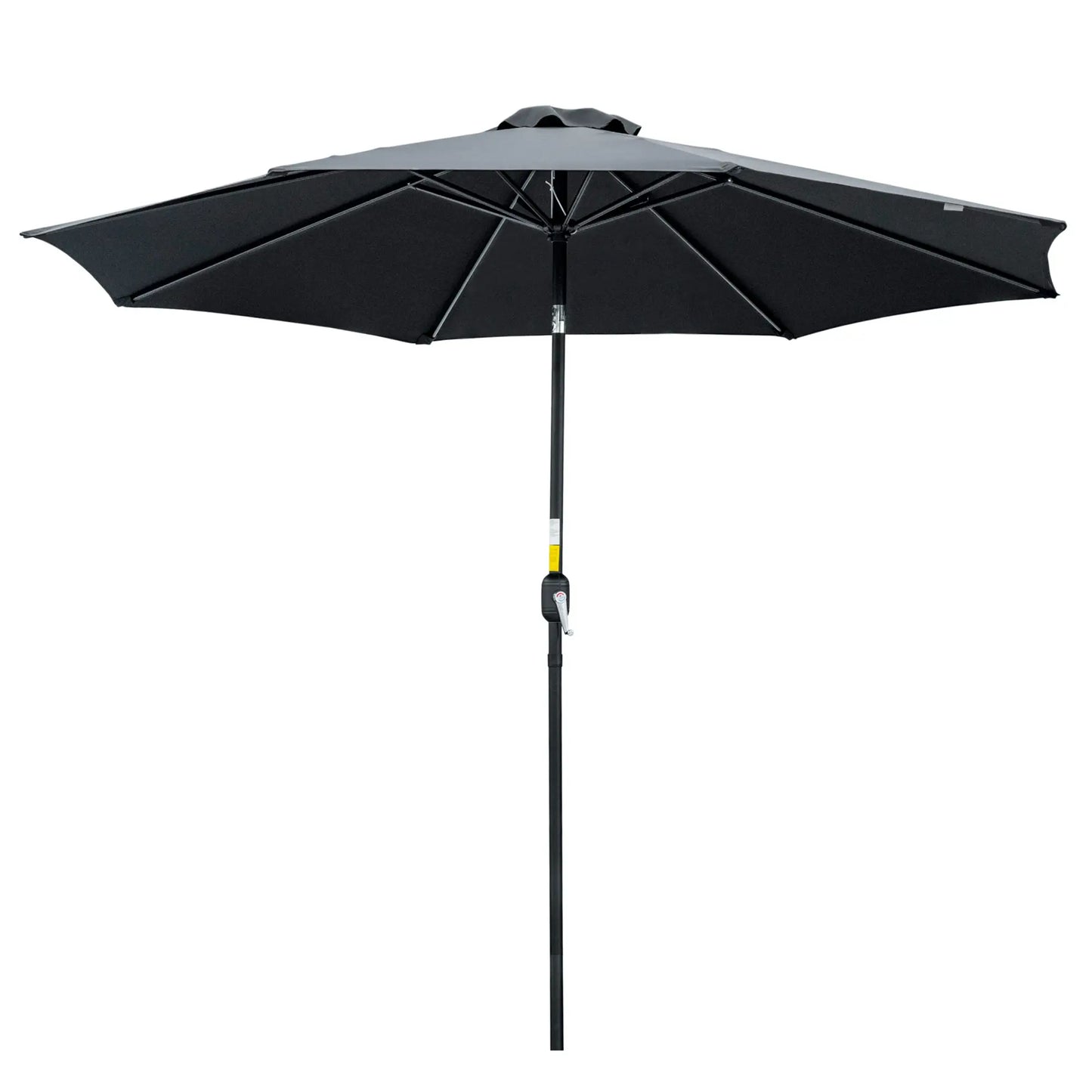 10' x 8' Round Market Umbrella, Crank Handle, Tilt, Black Sun Umbrellas Black at Gallery Canada