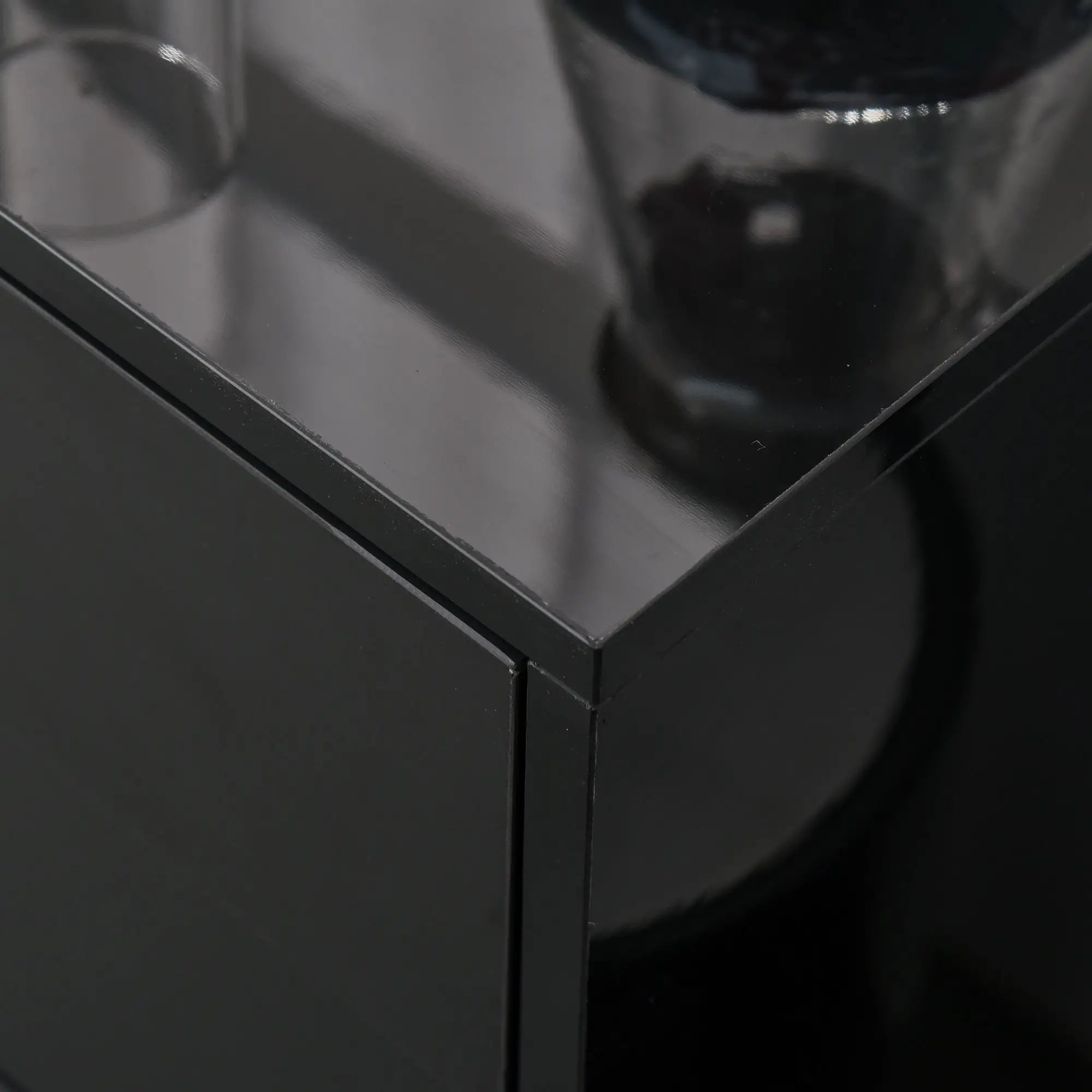 High Gloss Buffet Sideboard, 2 Drawers, 2 Doors, Adjustable Shelf, Black Bar Cabinets at Gallery Canada