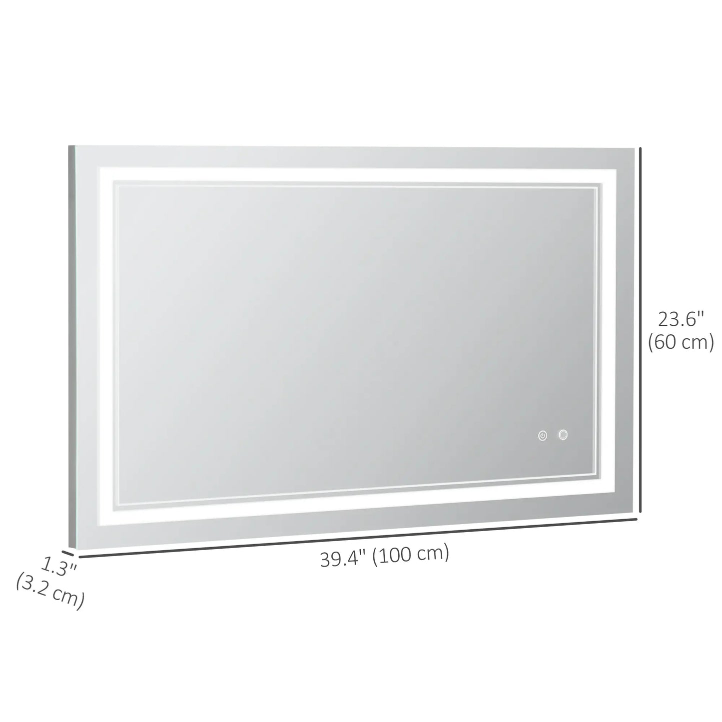 40" x 24" LED Bathroom Mirror, Dimmable, 3 Color, Touch Control, Color Wall Mirrors at Gallery Canada