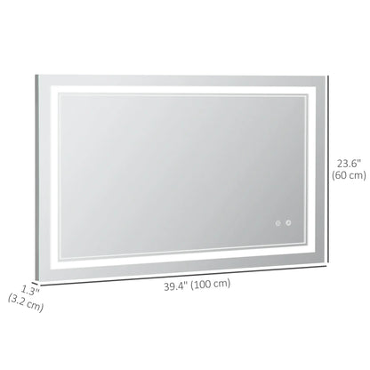 40" x 24" LED Bathroom Mirror, Dimmable, 3 Color, Touch Control, Color Wall Mirrors at Gallery Canada