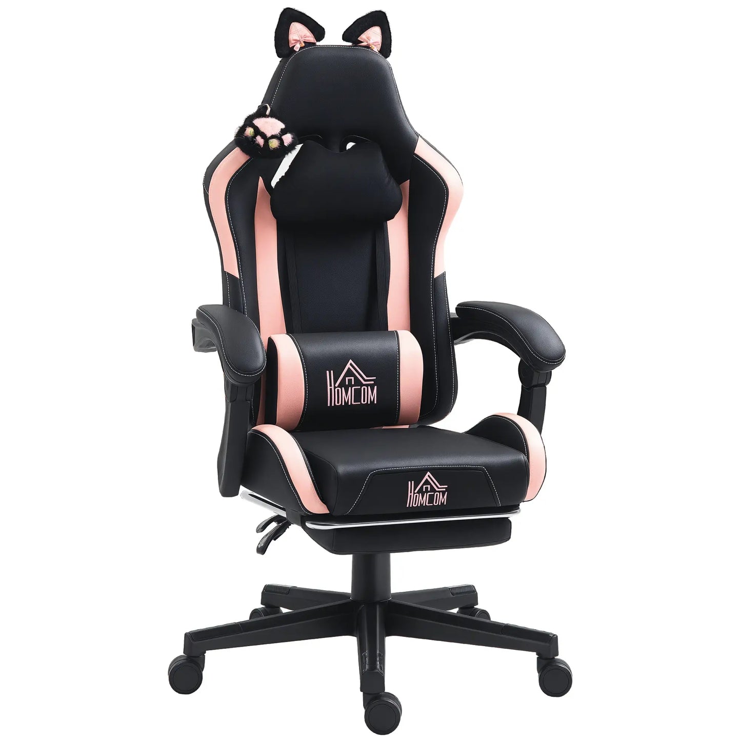 Racing Gamer Chair, Faux Leather, with Footrest, Headrest, Lumbar Support, Black Video Game Chairs at Gallery Canada