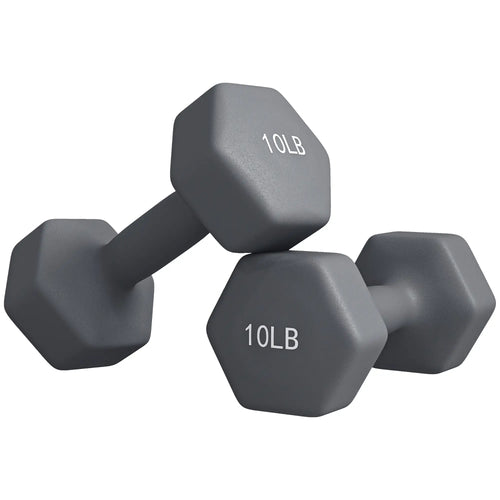 Hexagonal Dumbbells, 10LBS Set of 2, Non-Slip Grip