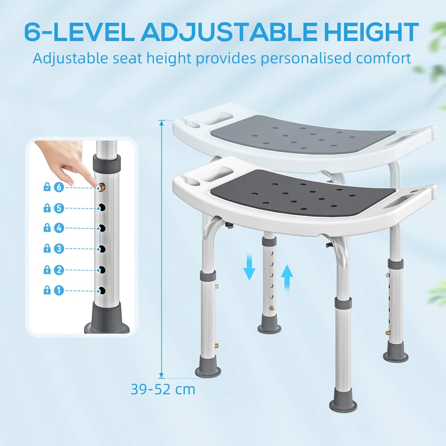 Height Adjustable Shower Chair, Padded Bath Seat For Seniors Bath Chairs at Gallery Canada