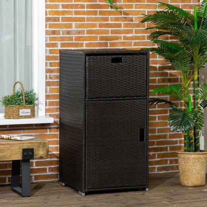 Outdoor Rattan Towel Rack, Dark Brown Patio Storage Boxes at Gallery Canada