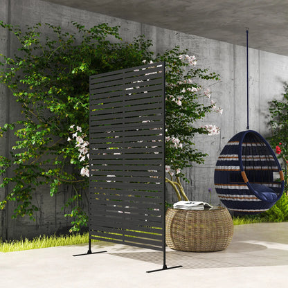 Decorative Outdoor Privacy Panel, Freestanding Metal Divider, Black Side Awnings at Gallery Canada