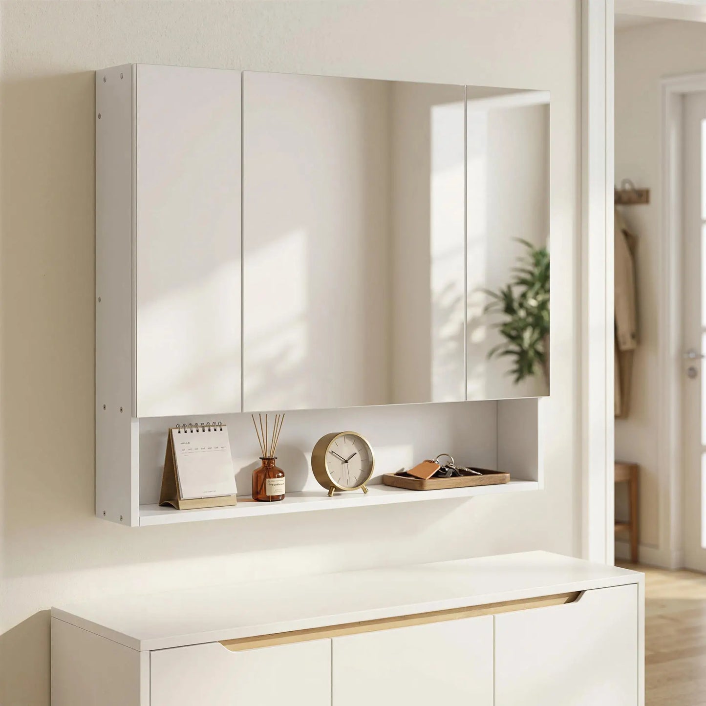 Wall Mounted Medicine Cabinet with Mirror, Adjustable Shelves, White Mirror Medicine Cabinets at Gallery Canada