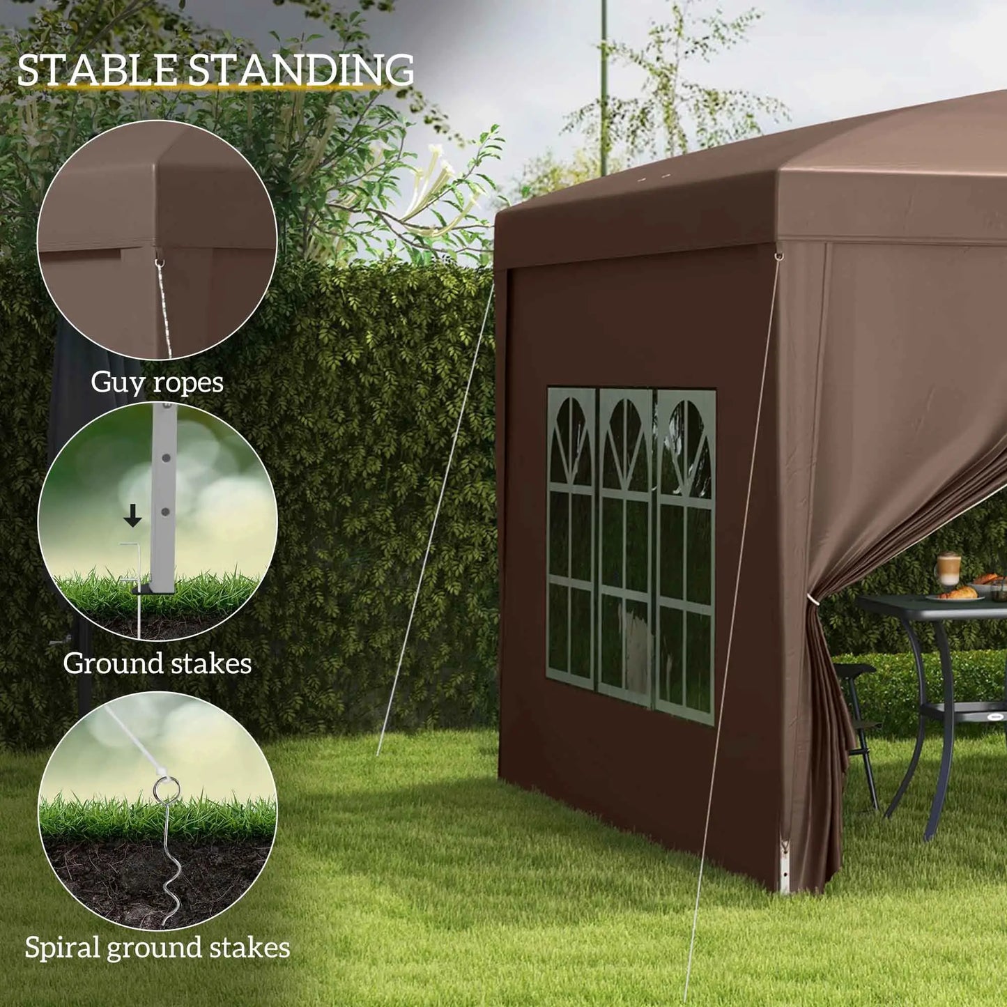 10'x10' Coffee Outdoor Pop Up Party Tent Wedding Gazebo Pop Up Canopies at Gallery Canada