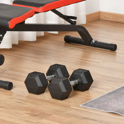 Rubber Dumbbells Weight Set, 60lbs Total, 30lbs Each, Black Dumbbells & Barbells at Gallery Canada
