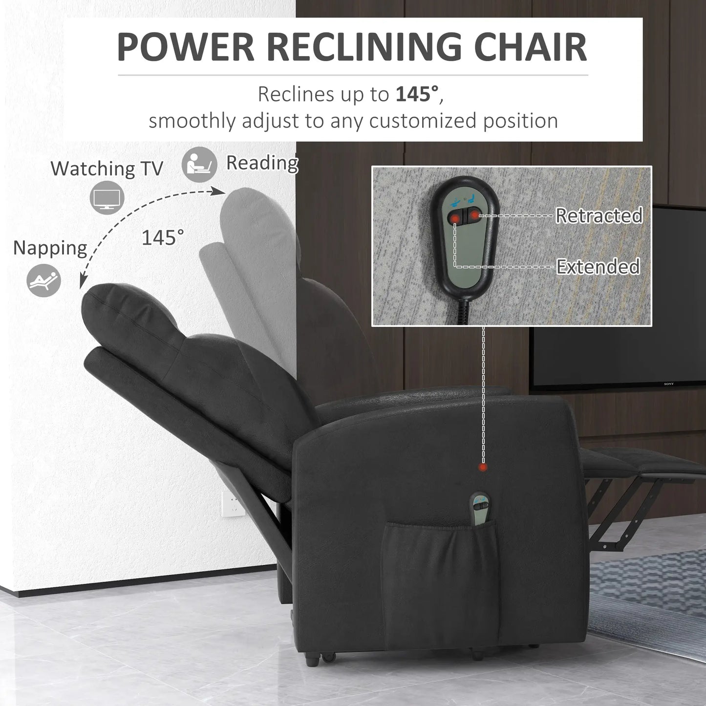 Power Lift Recliner Chair, Remote Control, Side Pocket, Grey Electric Power Lift Chairs at Gallery Canada