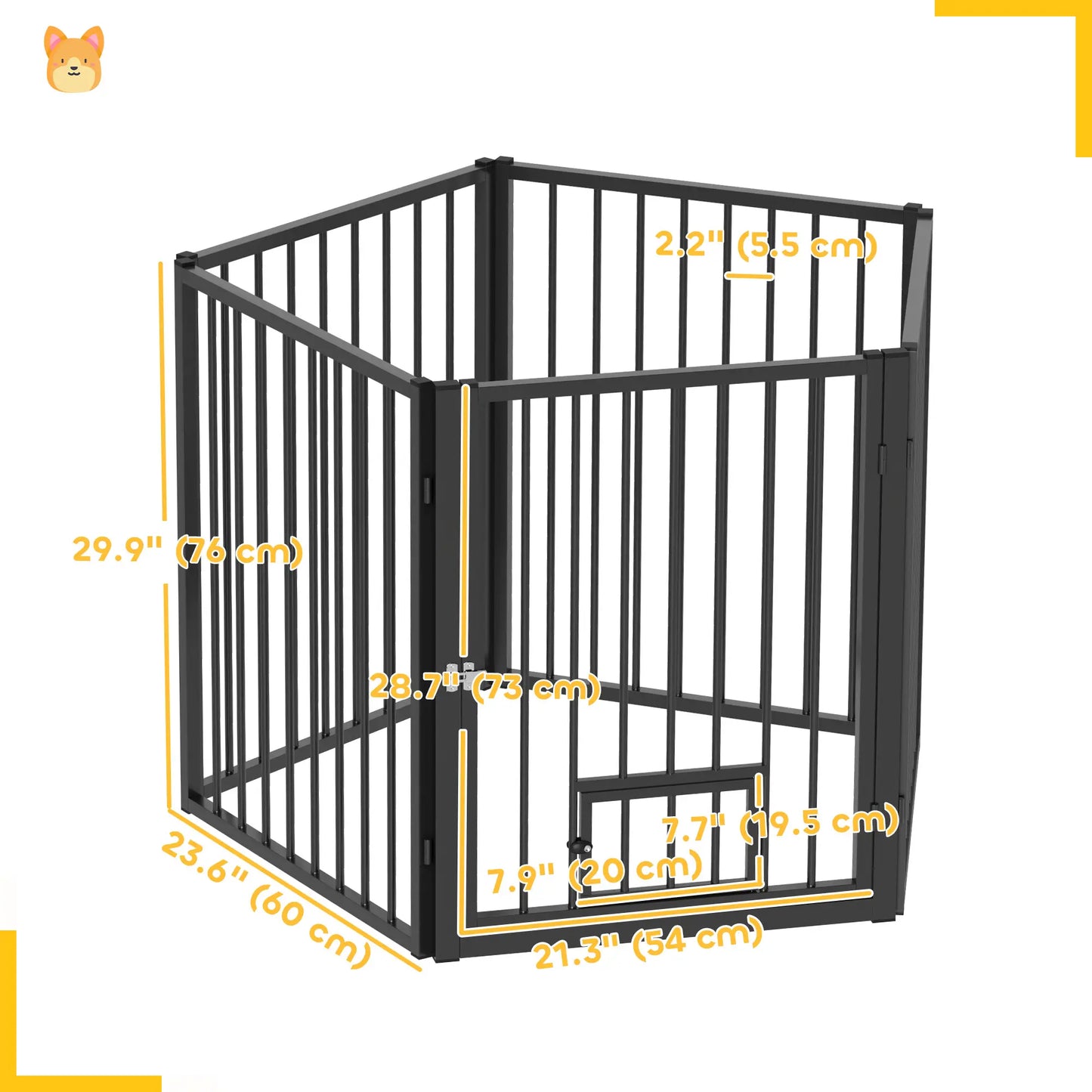 5 Panel Foldable Dog Playpen With Door, 30"H, for Small Medium Dogs Houses, Kennels & Pens at Gallery Canada