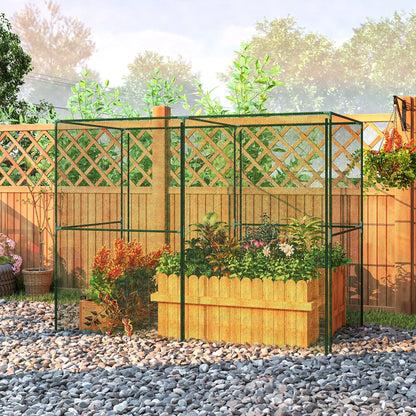 8' x 4' Crop Cage, Plant Protection Tent, Zippered Doors, Vegetable Garden