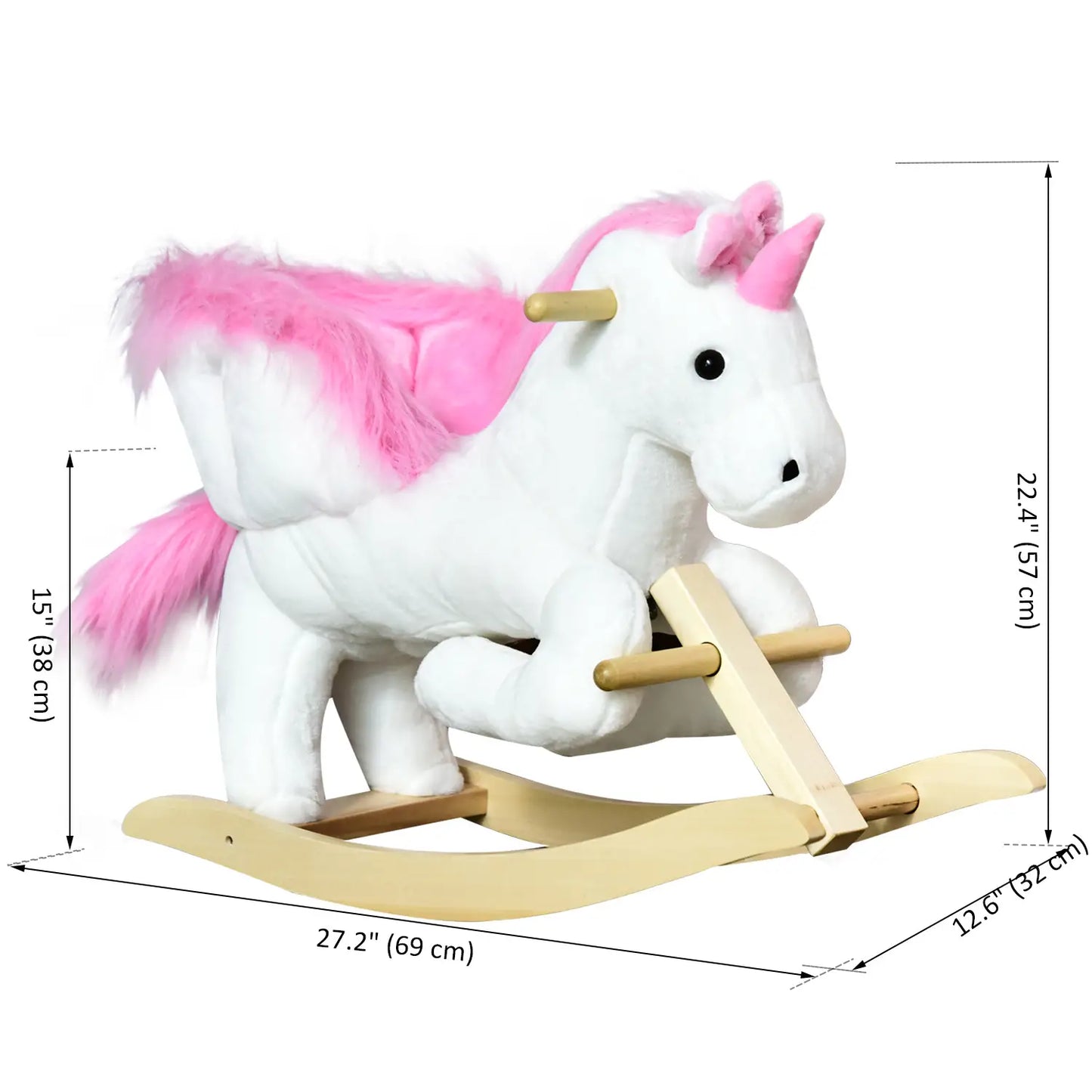 Kids Rocking Horse, Plush Unicorn Ride-On Toy, Pink Rocking Horses at Gallery Canada