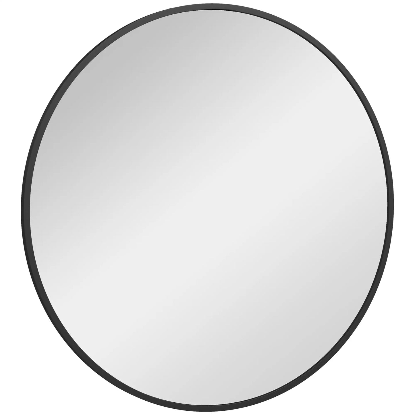 36" Round Mirror, Bathroom Wall Mirror, Metal Frame, Black Wall Mirrors Black at Gallery Canada