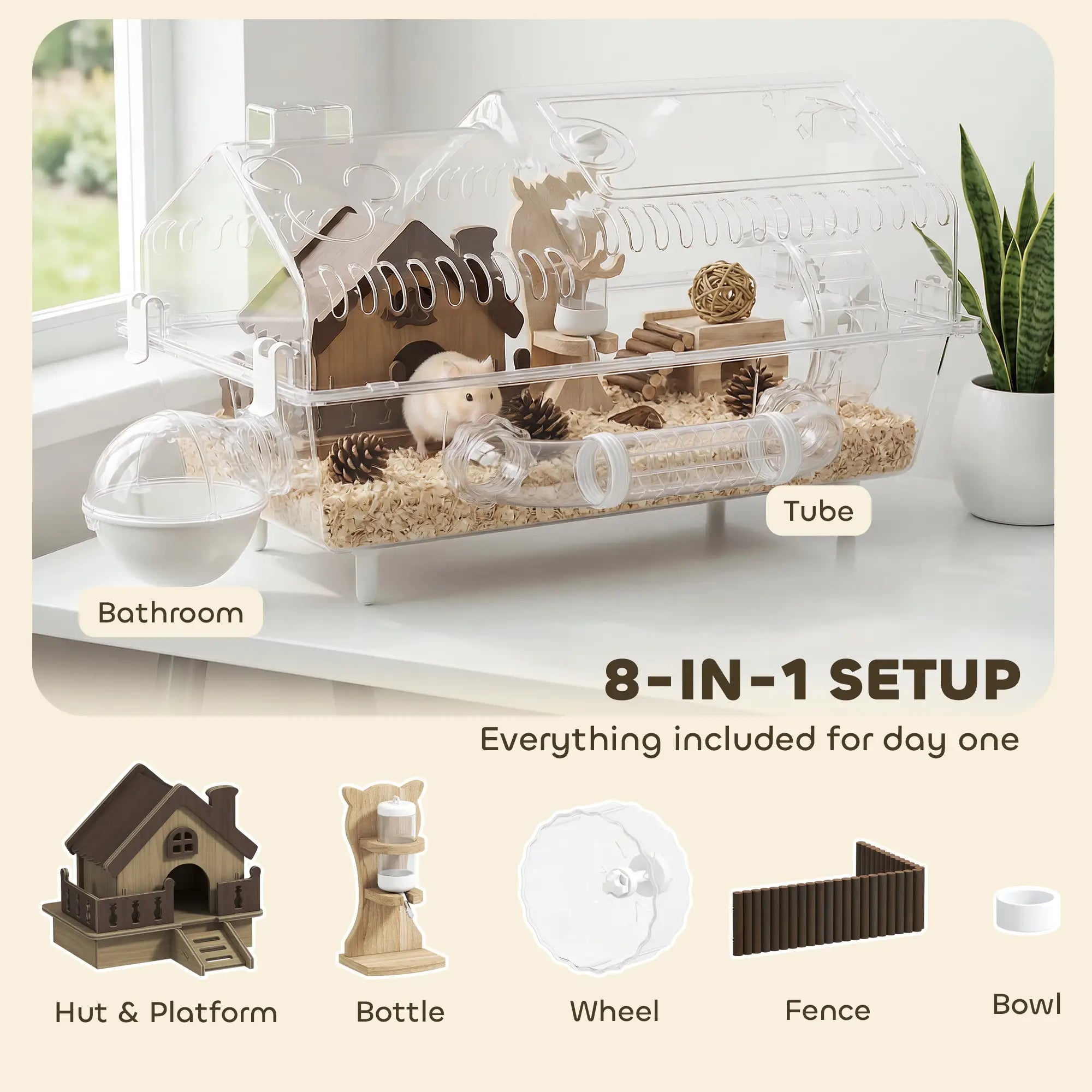 8 In 1 Hamster Cage With Accessories, 21.5