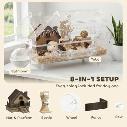 8 In 1 Hamster Cage With Accessories, 21.5" x 11.8" x 12.6" Hamster Cages at Gallery Canada