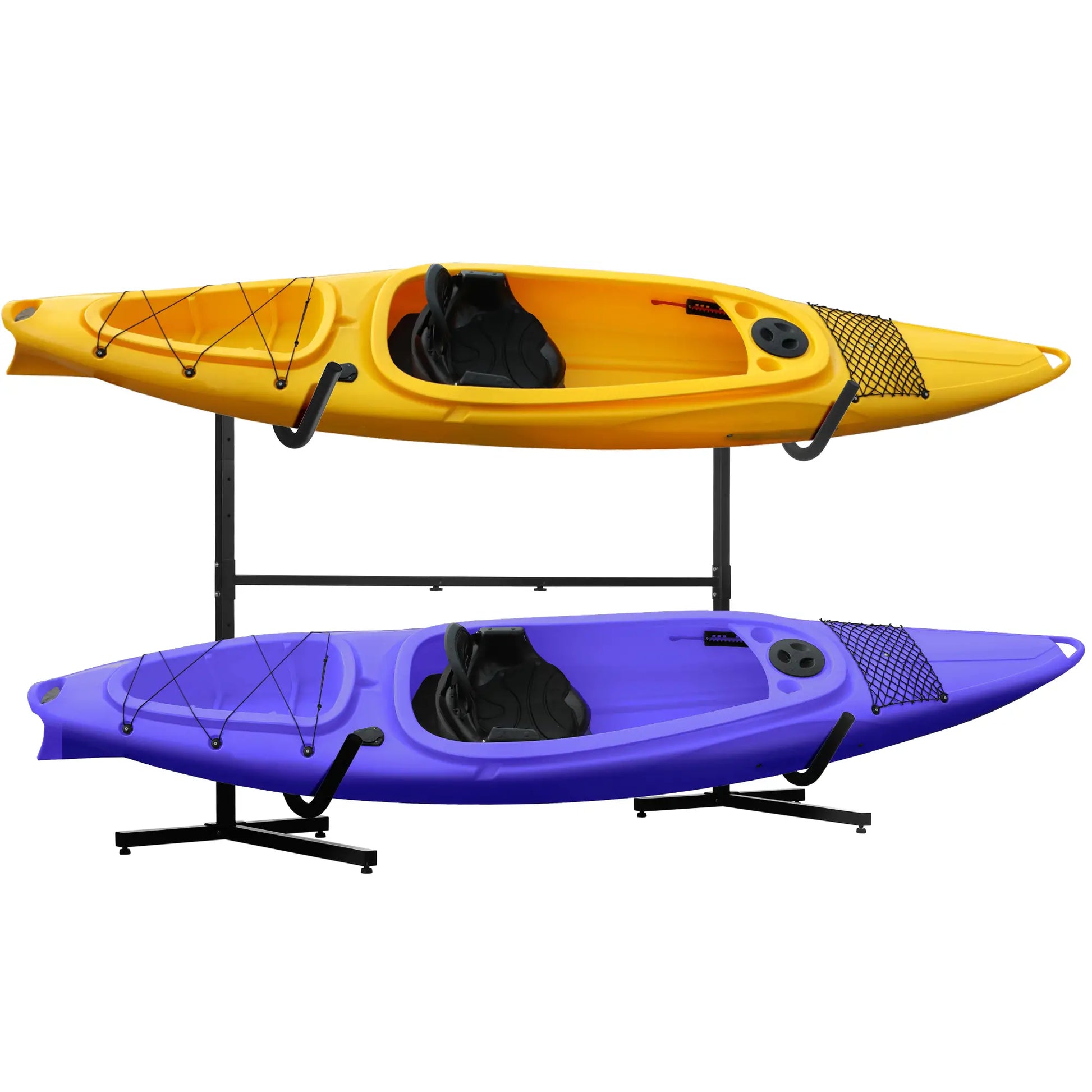 Freestanding Kayak Storage Rack, Adjustable Length, Heavy Duty, Indoor Outdoor Kayak Carts Black at Gallery Canada