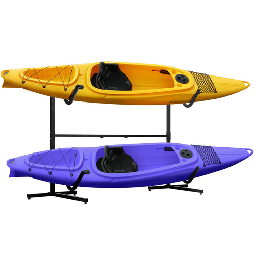Freestanding Kayak Storage Rack, Adjustable Length, Heavy Duty, Indoor Outdoor
