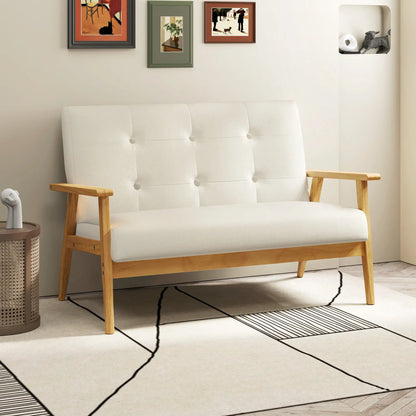 45" 2 Seat Sofa, Upholstered Two Seater Couch, Beige 2-Seater Sofas at Gallery Canada