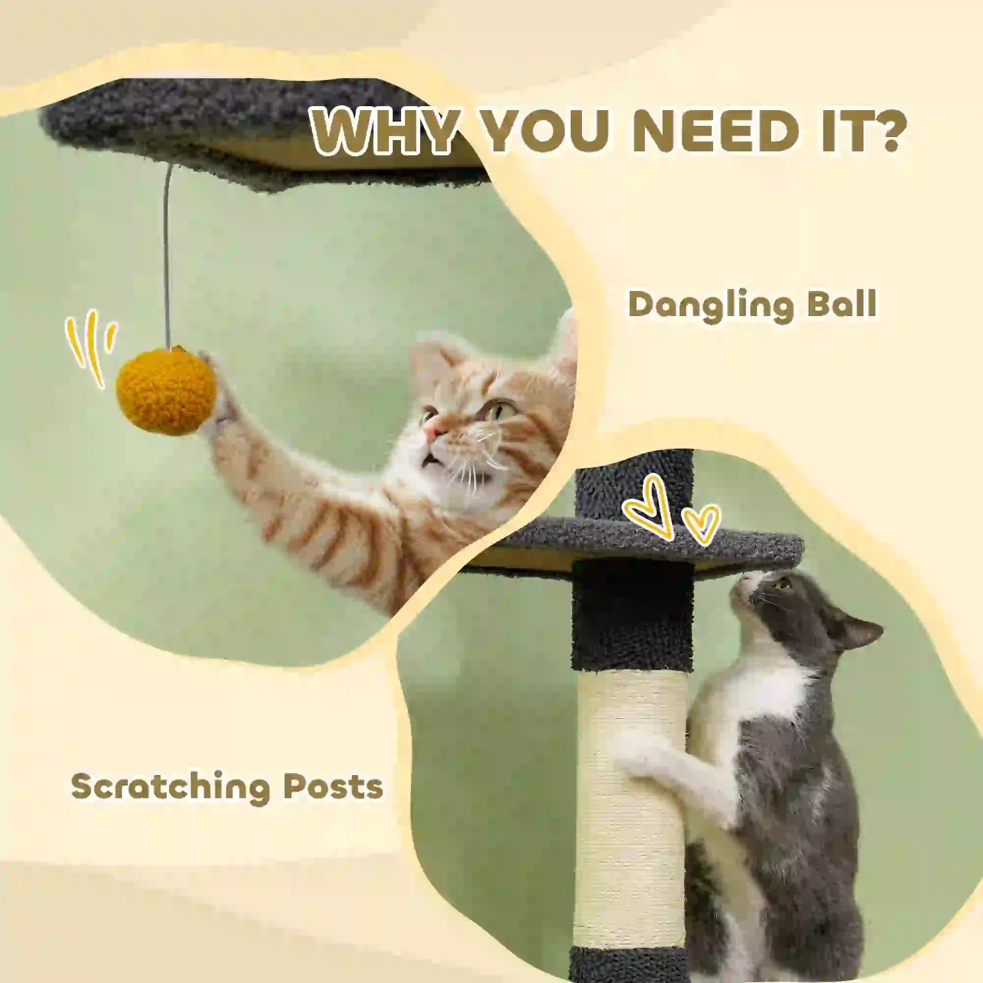 Adjustable Cat Tree Tower, 90.5