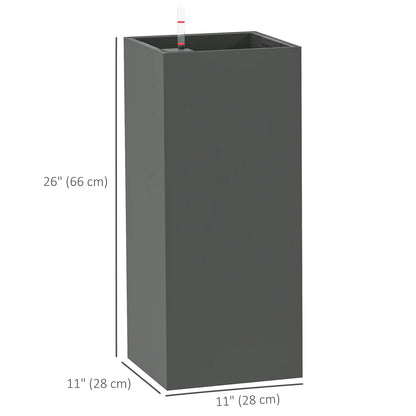 2 Pack 26 Inch Plastic Planter Box, Water Level Indicator, Dark Grey Garden Accessories at Gallery Canada