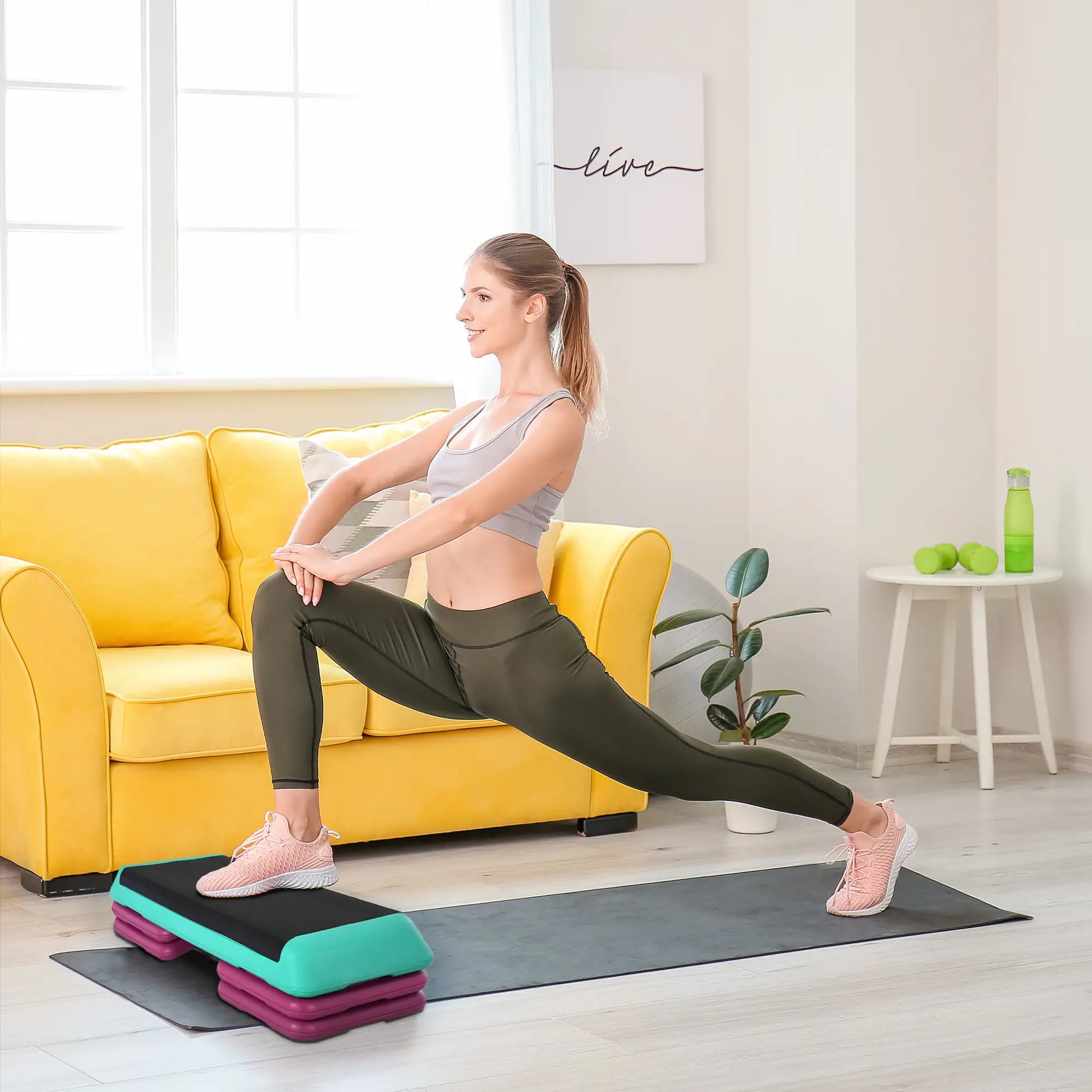 3.9"/5.9"/7.9" Aerobic Stepper, Non-Slip Top, Indoor Outdoor, Multicolour Aerobic Equipment at Gallery Canada