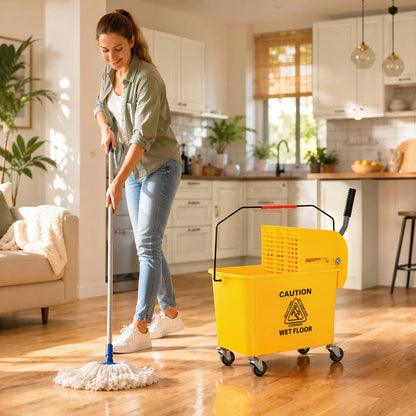 Compact Mop Bucket with Wringer, 5 Gallon, Yellow Household Supplies at Gallery Canada