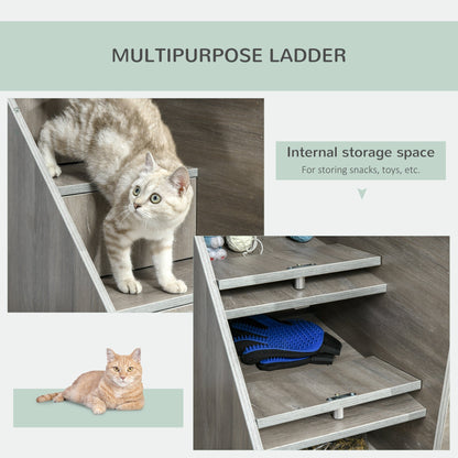 Hidden Litter Box Furniture Cat Washroom Decorative Kitten House Nightstand End Table Indoor with Multipurpose Ladder Cushion Oak - Gallery Canada