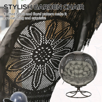 Patio Egg Chair, Swivel Base, Foldable, Large Seat Cushion, Cup Holder, Indoor Outdoor Patio Chairs at Gallery Canada