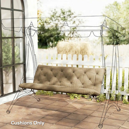 3-Seater Bench Swing Replacement Cushions, Patio Garden, Beige Patio Chair Cushions at Gallery Canada
