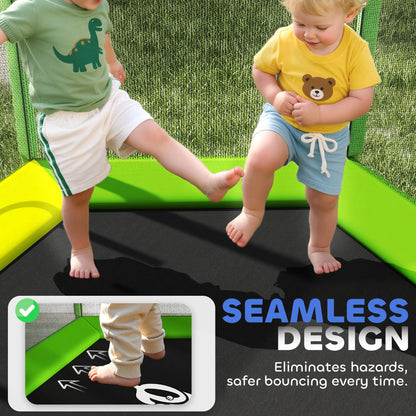 85" Trampoline With Safety Enclosure, Slide Ladder, Ages 3+, Green Trampolines at Gallery Canada