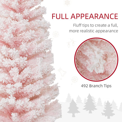 6ft Flocked Pencil Christmas Tree, Realistic Branch Tips, Pink Pencil Christmas Trees at Gallery Canada