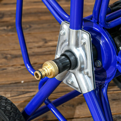 98 ft 5/8" Hose Reel Cart, Garden Water Hose Carts with Wheels, Blue Garden Accessories at Gallery Canada