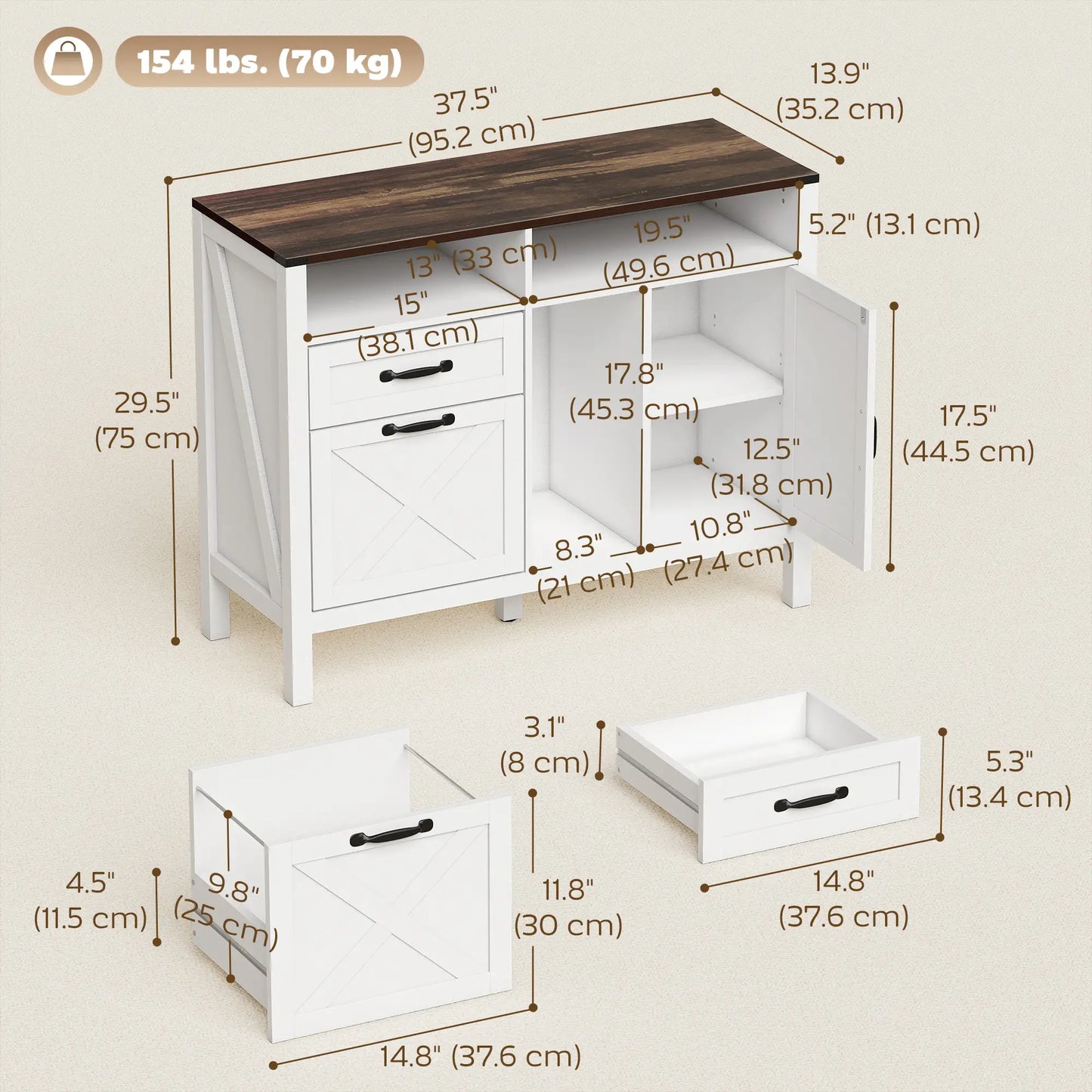 Lateral Filing Cabinet For Letter/A4 Hanging Files, White Office Cabinets & Cupboards at Gallery Canada