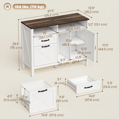Lateral Filing Cabinet For Letter/A4 Hanging Files, White Office Cabinets & Cupboards at Gallery Canada
