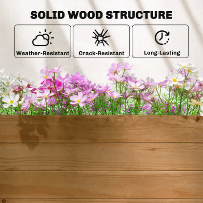 Lit de jardin surélevé en bois avec treillis et toit suspendu, orange