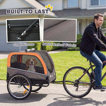 Dog Bike Trailer, Pet Cart Carrier With 2 Doors, Large Wheels, Safety Flag Dog Bike Trailers & Strollers at Gallery Canada