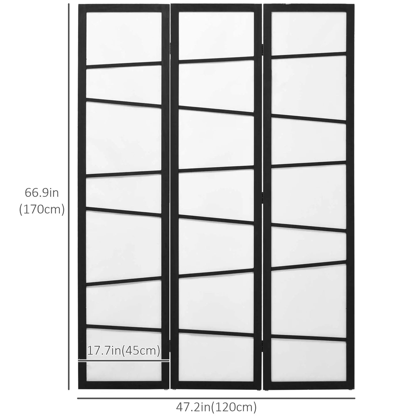 5.6ft Folding Room Divider, 3 Panel Wood Frame, White Room Dividers at Gallery Canada