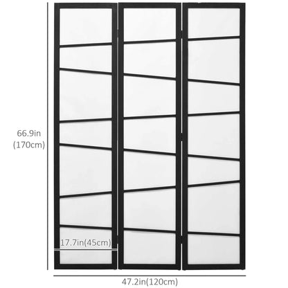 5.6ft Folding Room Divider, 3 Panel Wood Frame, White Room Dividers at Gallery Canada