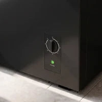 Mini congélateur, congélateur coffre de 3,5 pi³, thermostat à 7 réglages, panier en fil, noir